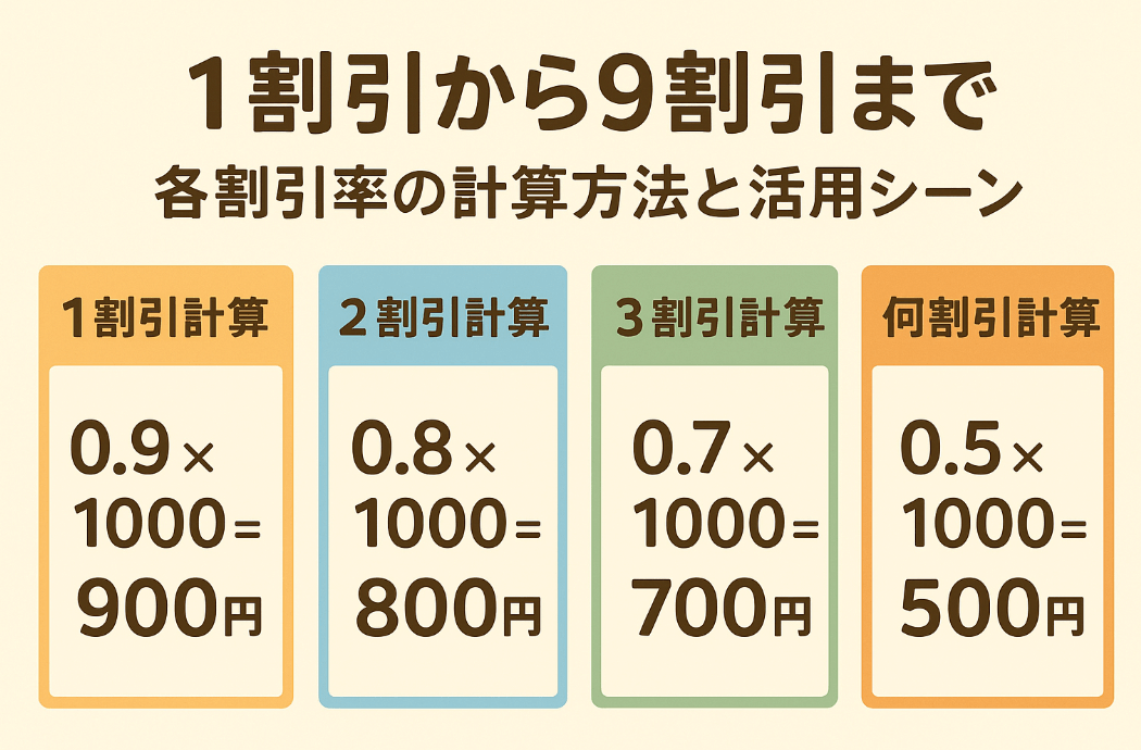 1割引から9割引まで各割引率の計算方法と活用シーン